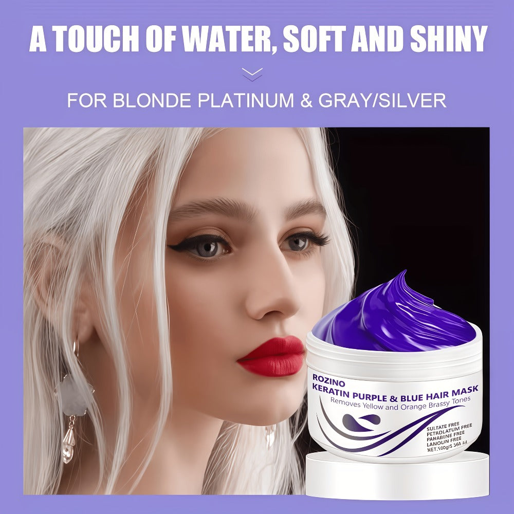 Purple Hair Mask Toner 2-Pack 3.53oz Removes Brassiness Yellow Tones Moisture, Violet Keratin Rosemary — image 2