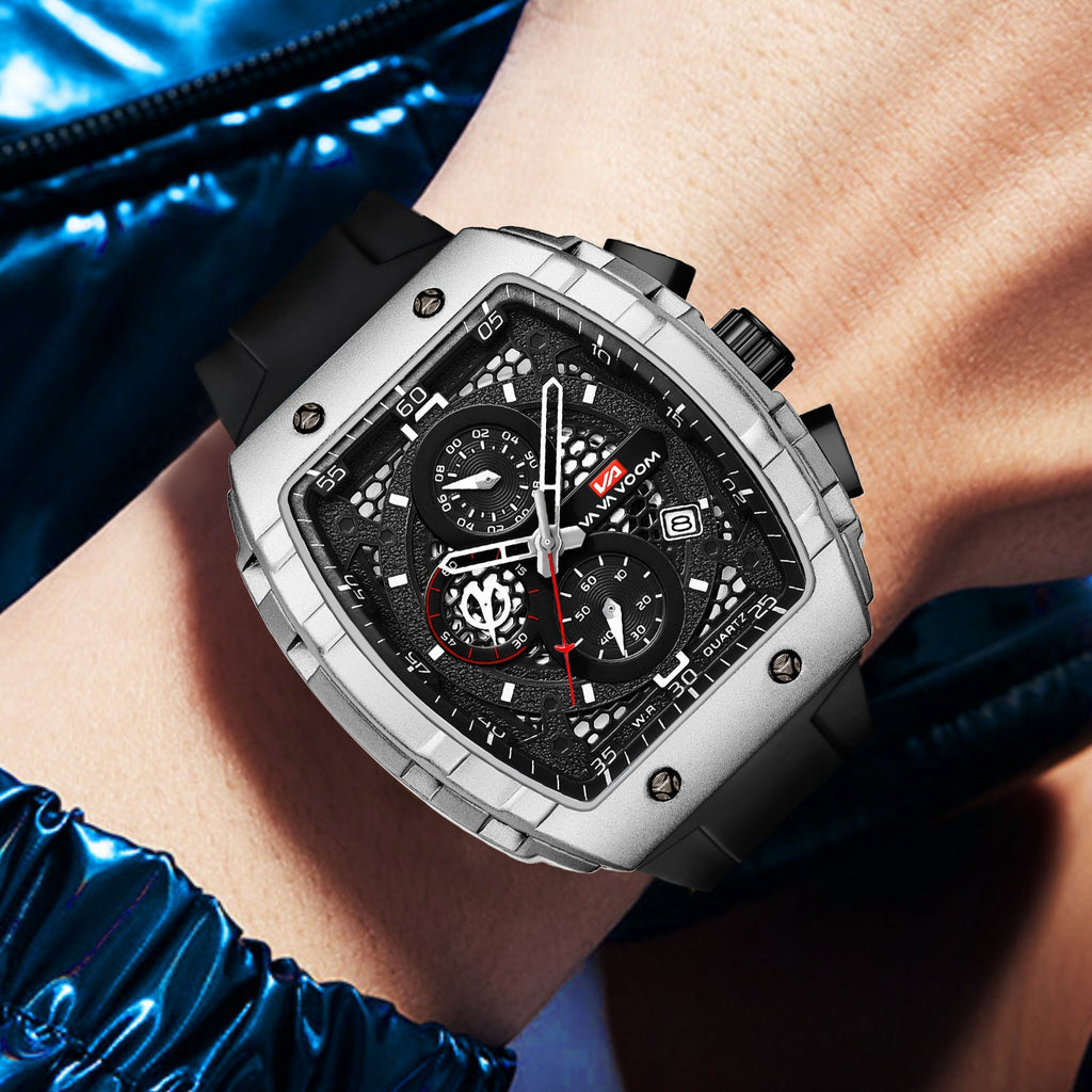 Multifunctional Business Waterproof Calendar Wine Barrel Non-automatic Mechanical Watch