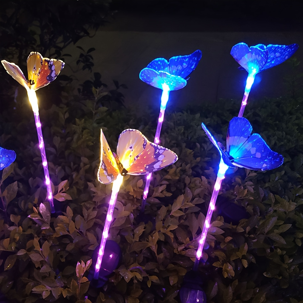 Solar Garden Lights Butterfly Stakes with Color-Changing LEDs in 3- or 6-Pack Sets for Lawn Decor — image 4
