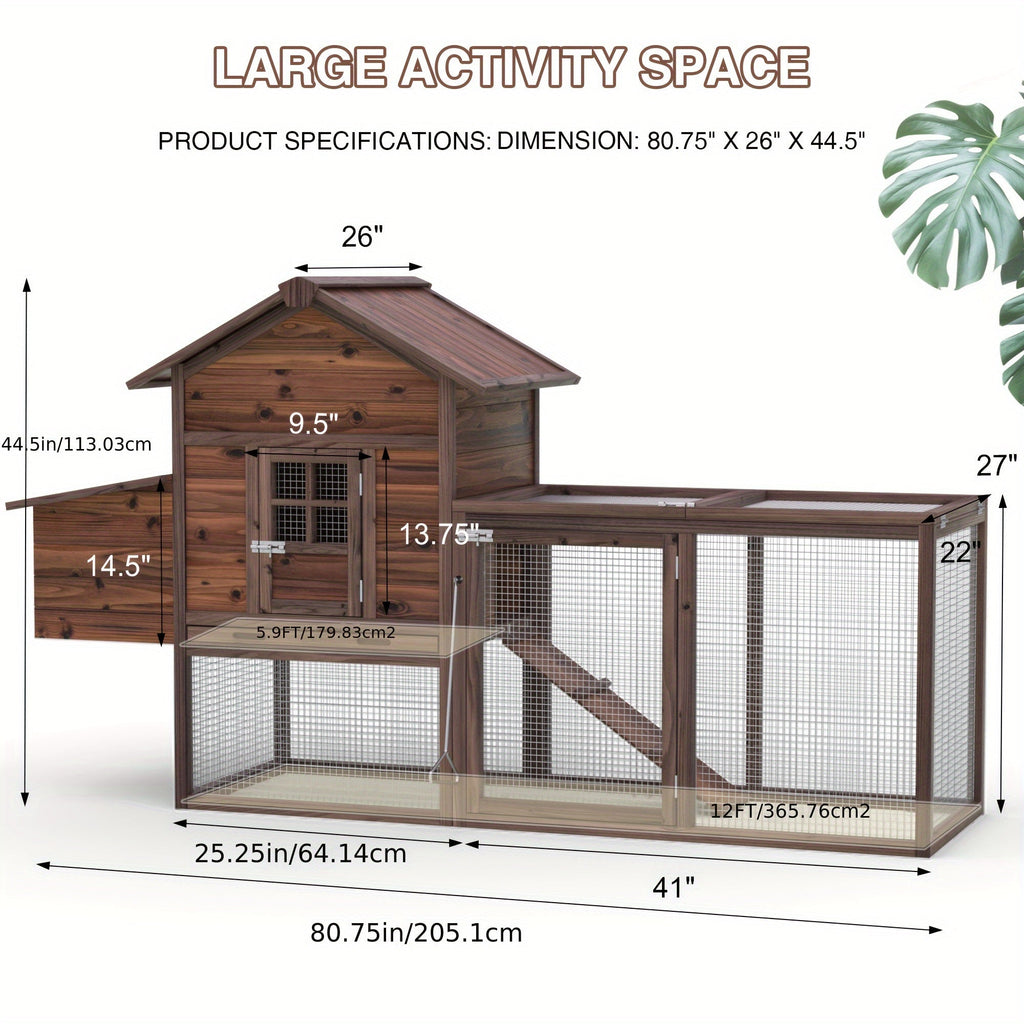 Chicken Coop, Wooden Outdoor Rabbit Duck Small Animal Poultry Cage for Garden, Patio and Yard Use — image 1