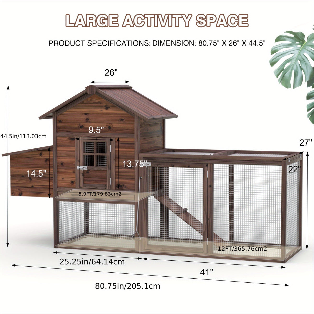 Chicken Coop, Wooden Outdoor Rabbit Duck Small Animal Poultry Cage for Garden, Patio and Yard Use — image 1