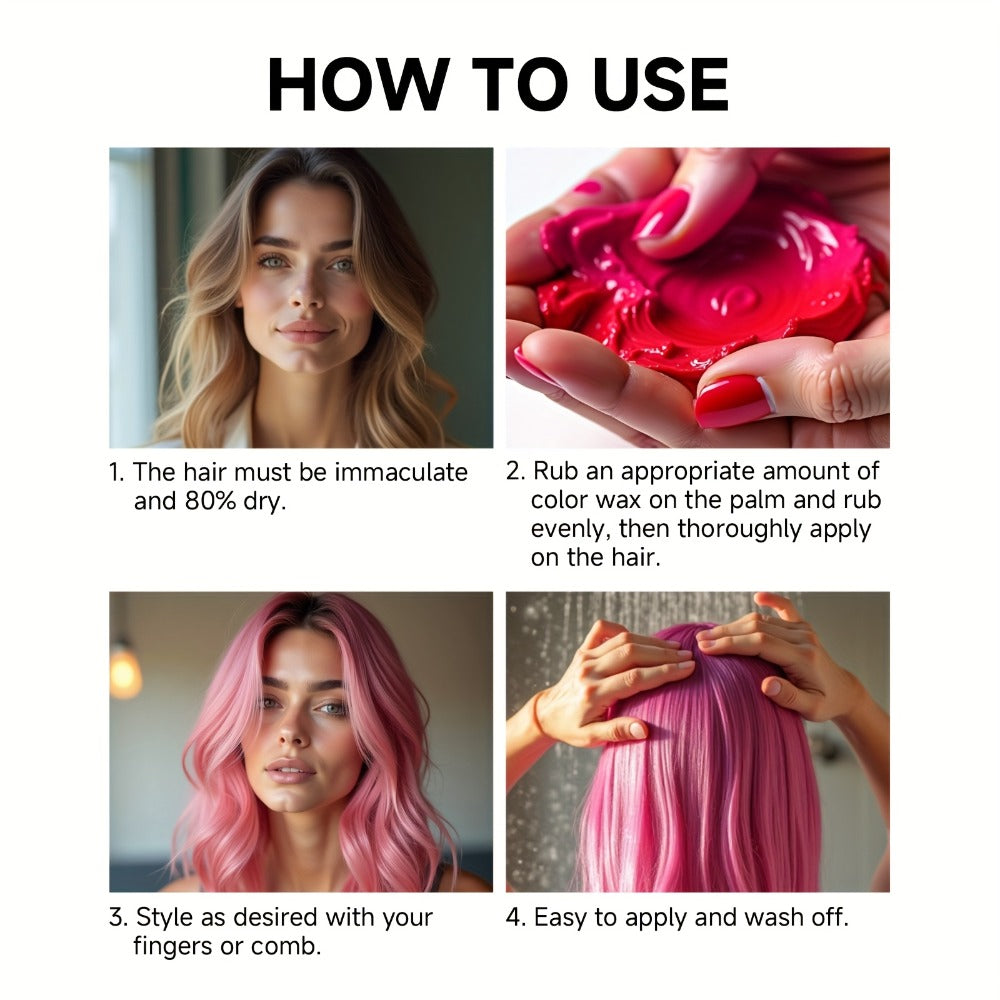 Hair Color Wax 13 Shades 120g, Temporary Hair Dye for Men & Women, Easy Apply & Wash Out, Party, Festival — image 2