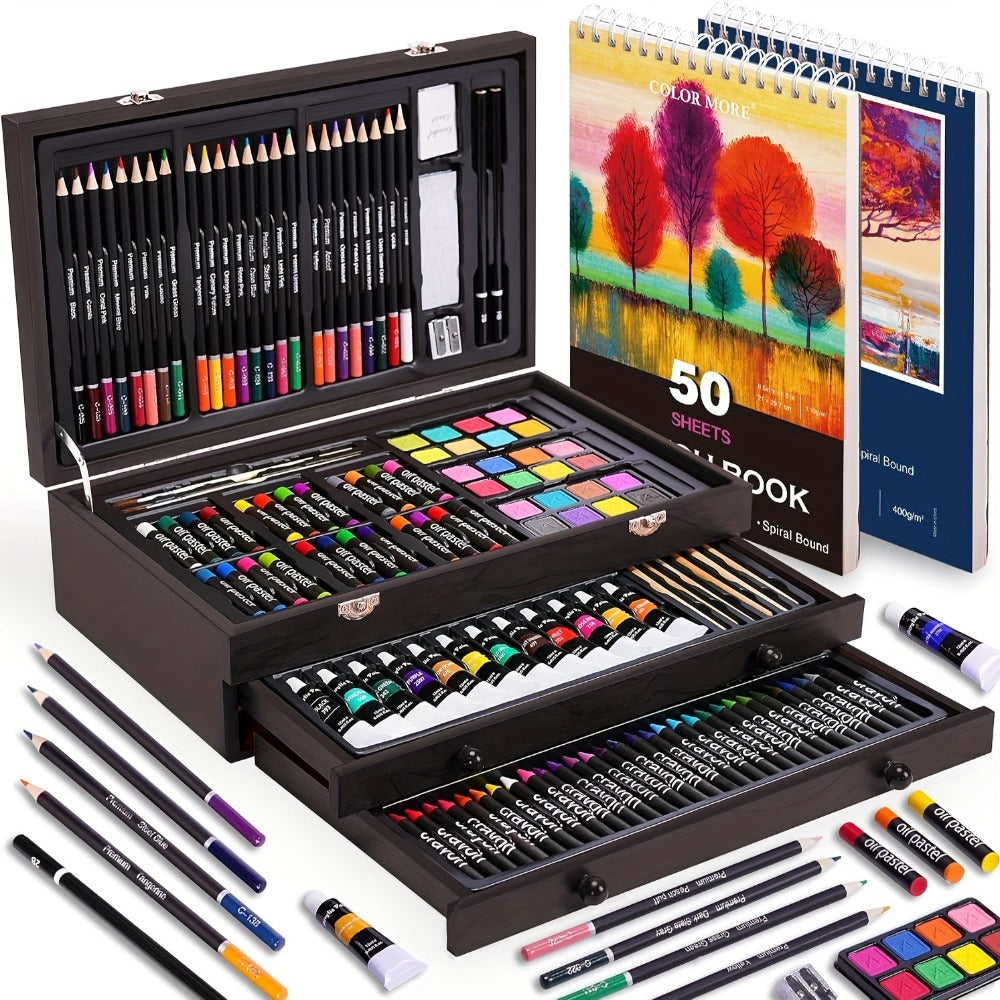 175-Piece Deluxe Art Set in Wooden Case with the Listed Color, Size or Set Options for Everyday Use — image 10