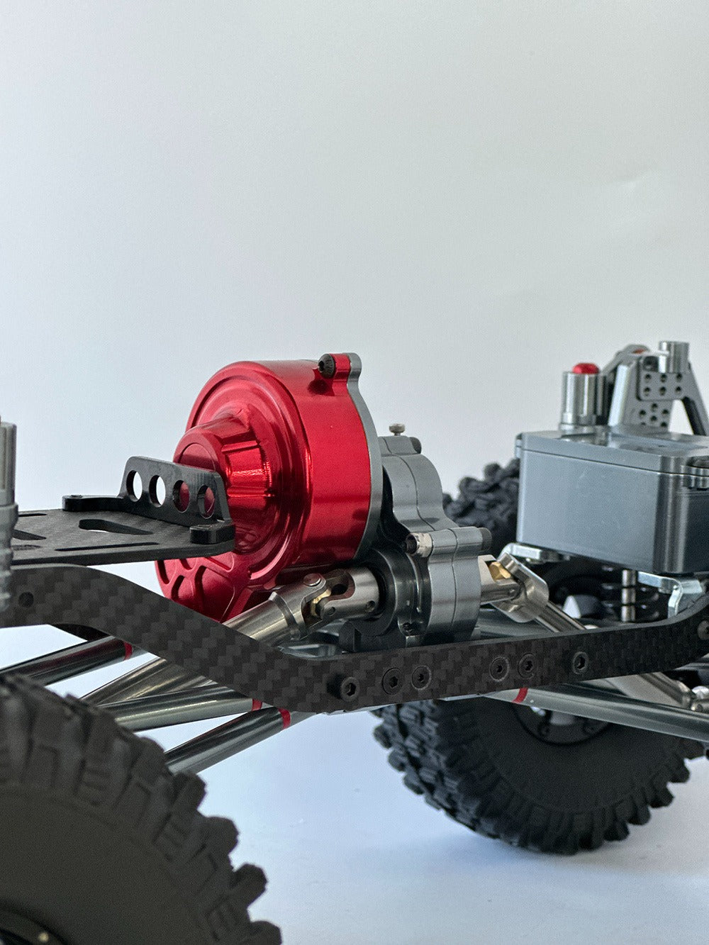 Metal Gearbox with Motor Gears for 1/10 RC Crawler Truck – LCG Transmission Upgrade for Axial SCX10 WRAITH 313mm Wheelbase — 