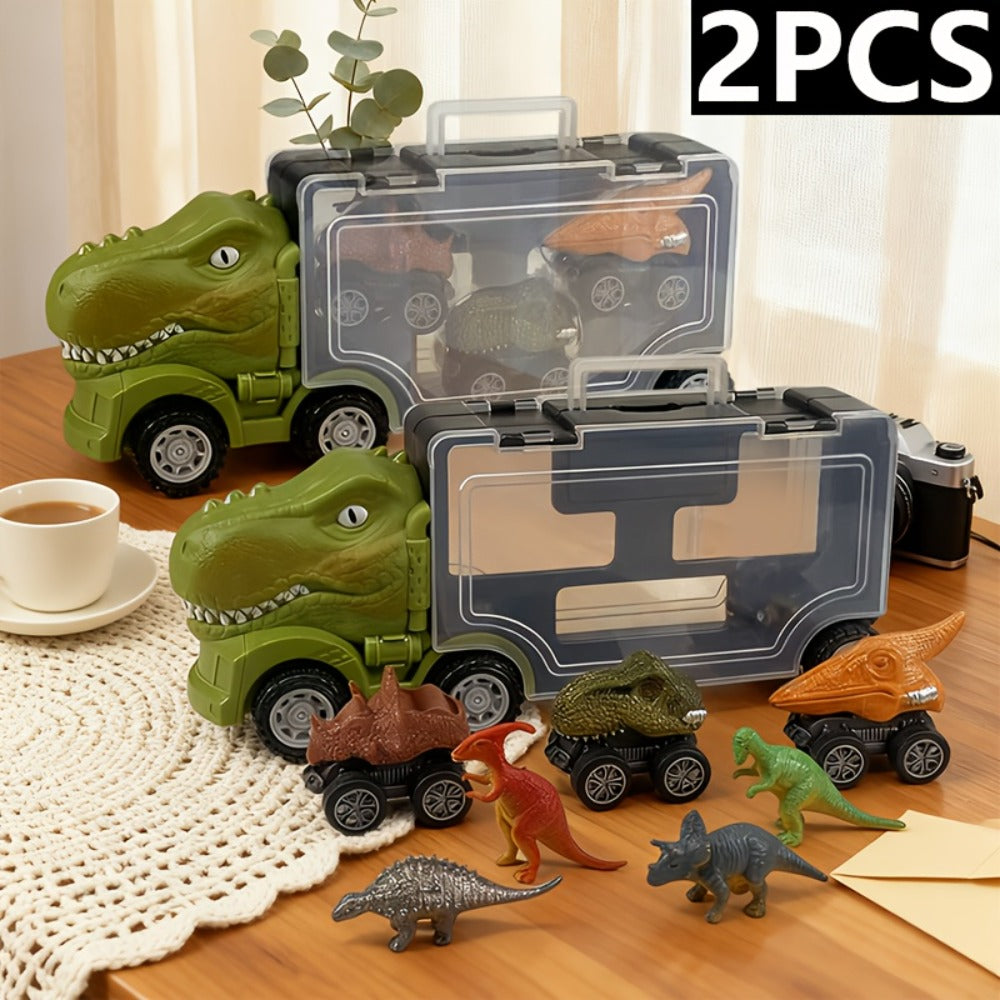 T-Rex Dinosaur Carrier Truck Playset with Mini Cars, Figures and Standard or Upgraded Package Options — image 6