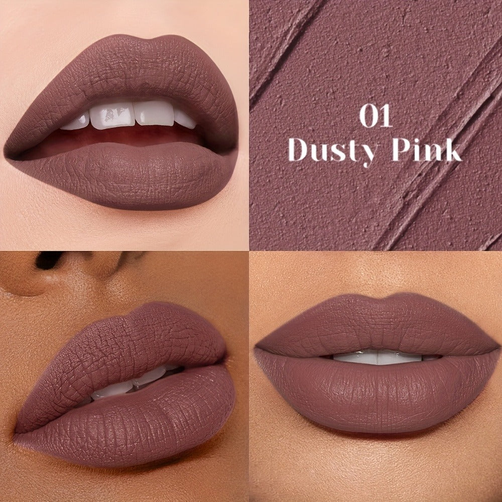 Velvet Matte Liquid Lip Color in Five Coordinated Nude-Tone Shades with 7.4cm Square Tube and Wand — image 3