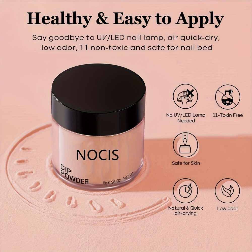 Dip Powder Nail Kit with NOCIS Label, Four Nude Blush Shimmer Powders, Three 10ml Liquids and Four Tools — image 8