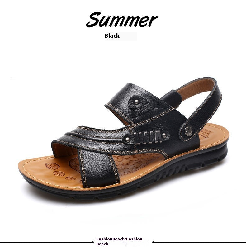 First Layer Cowhide Men's Sandals Summer Genuine Leather Sandals
