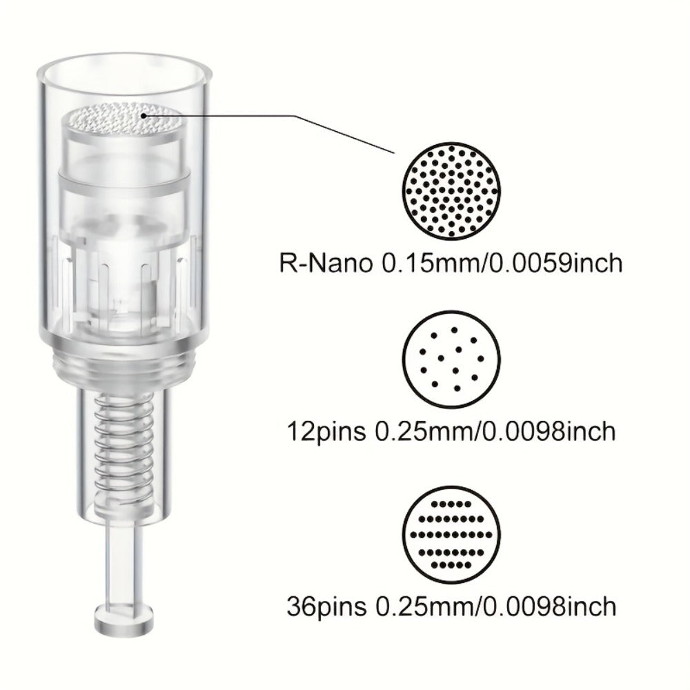 Microneedling Cartridges 10pcs Replacement Needle Tips for Derma Pen, 12 Pin 36 Pin R-Nano 0.25mm Screw-Lock — image 4