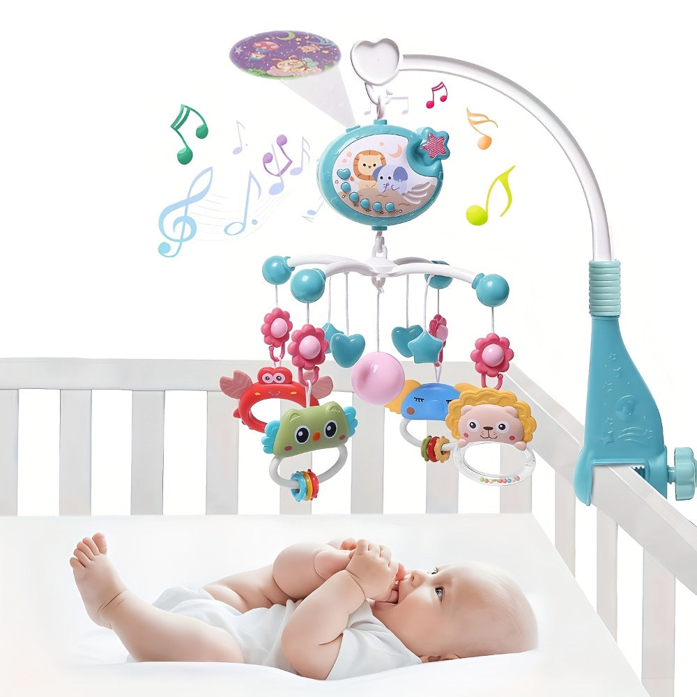 Baby Musical Crib Mobile with Music & Lights Projection, Take-Along Rattle & Music Box, Owl, Star & Penguin Styles — image 2