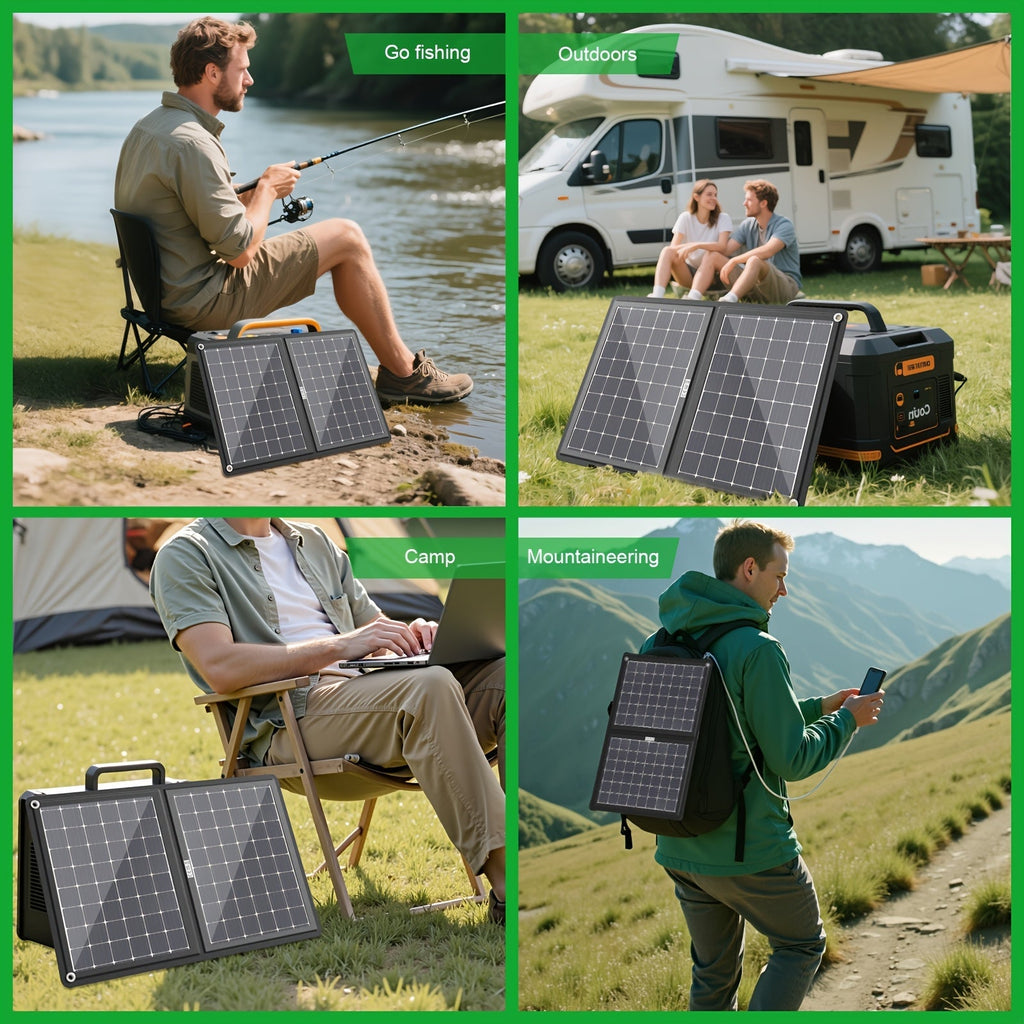 Solar Panel Charger, Foldable Portable Camping RV Power Station Laptop for Garden, Patio and Yard Use — image 7