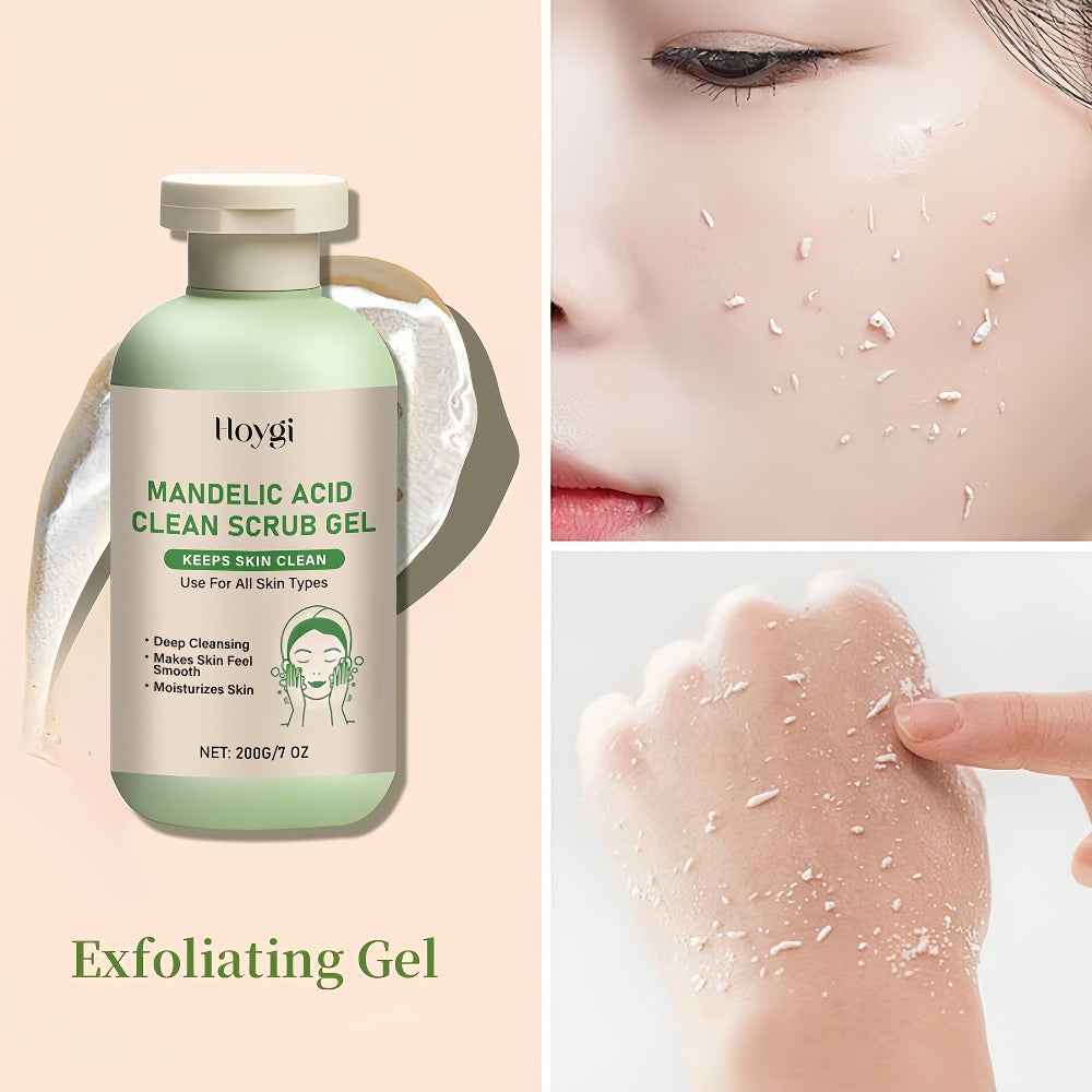 Mandelic Acid AHA Exfoliating Gel & Five-Finger Mud Scrubber Glove 2-Piece Set for Bath Time, Home Spa and Personal Care — im
