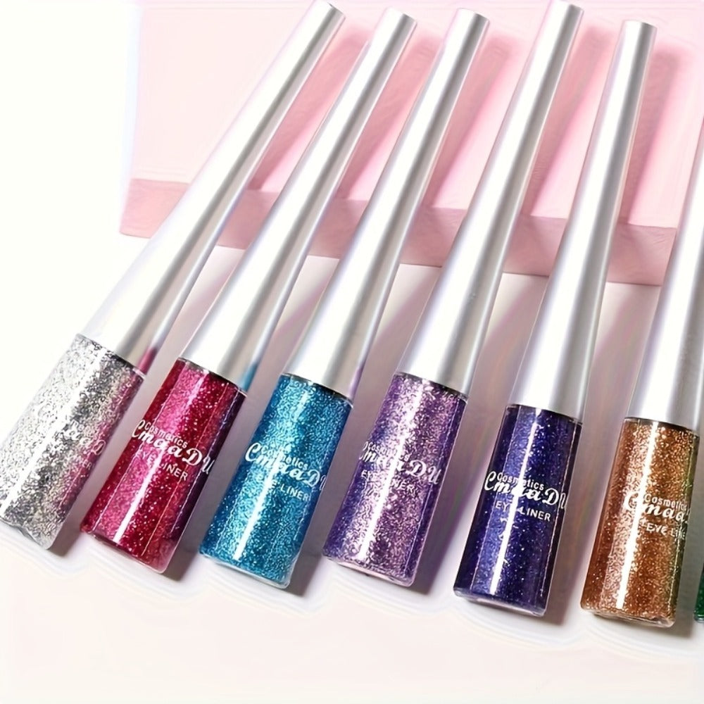 Glitter Liquid Eyeliner Set 16 Colors Waterproof Shimmer Metallic Eye Liner Pen Kit – Long-Lasting Smudge-Proof Sparkle Eye M
