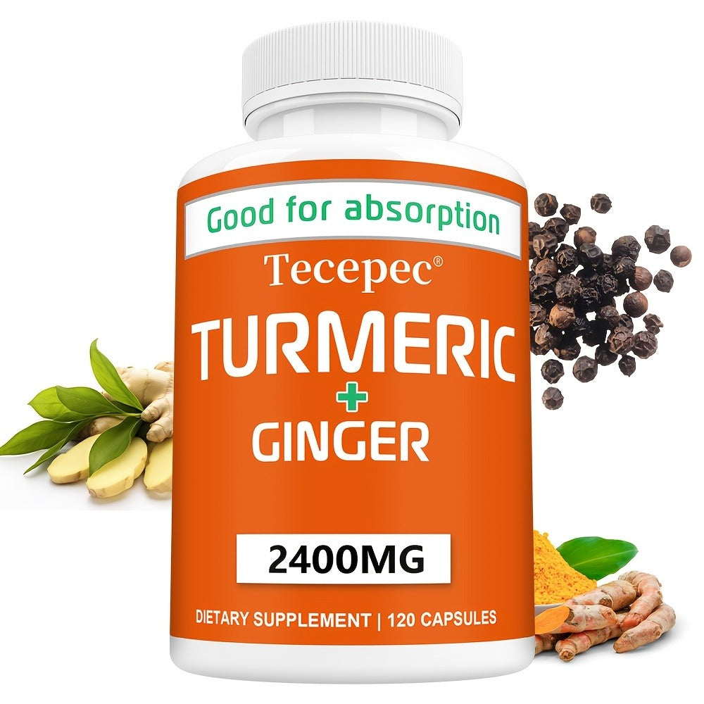 Herbal Supplement with Tecepec Label, Turmeric Ginger and Black Pepper 2400mg Capsules, 120 Count — image 5