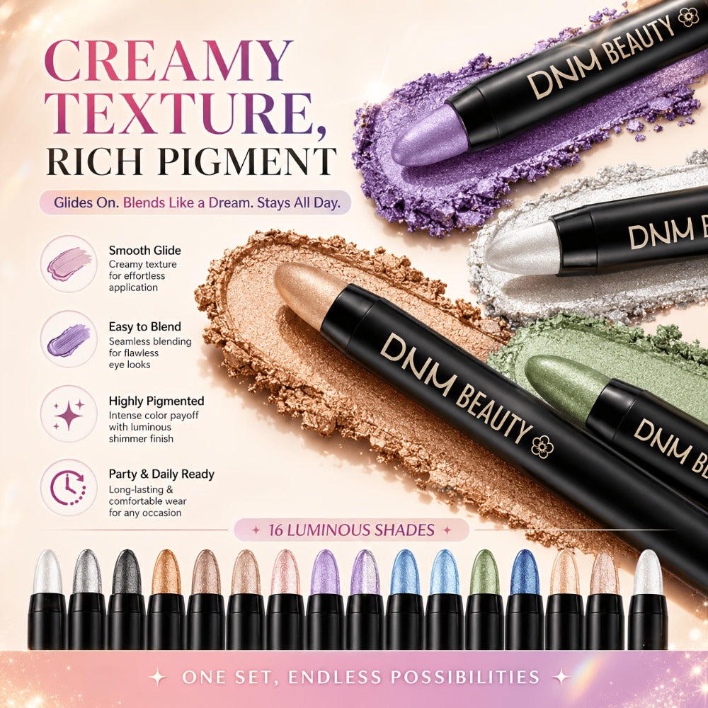 Highly Pigmented Eyeshadow Stick Set 16 Colors Waterproof Matte & Shimmer Eye Makeup Pencil Kit — image 2