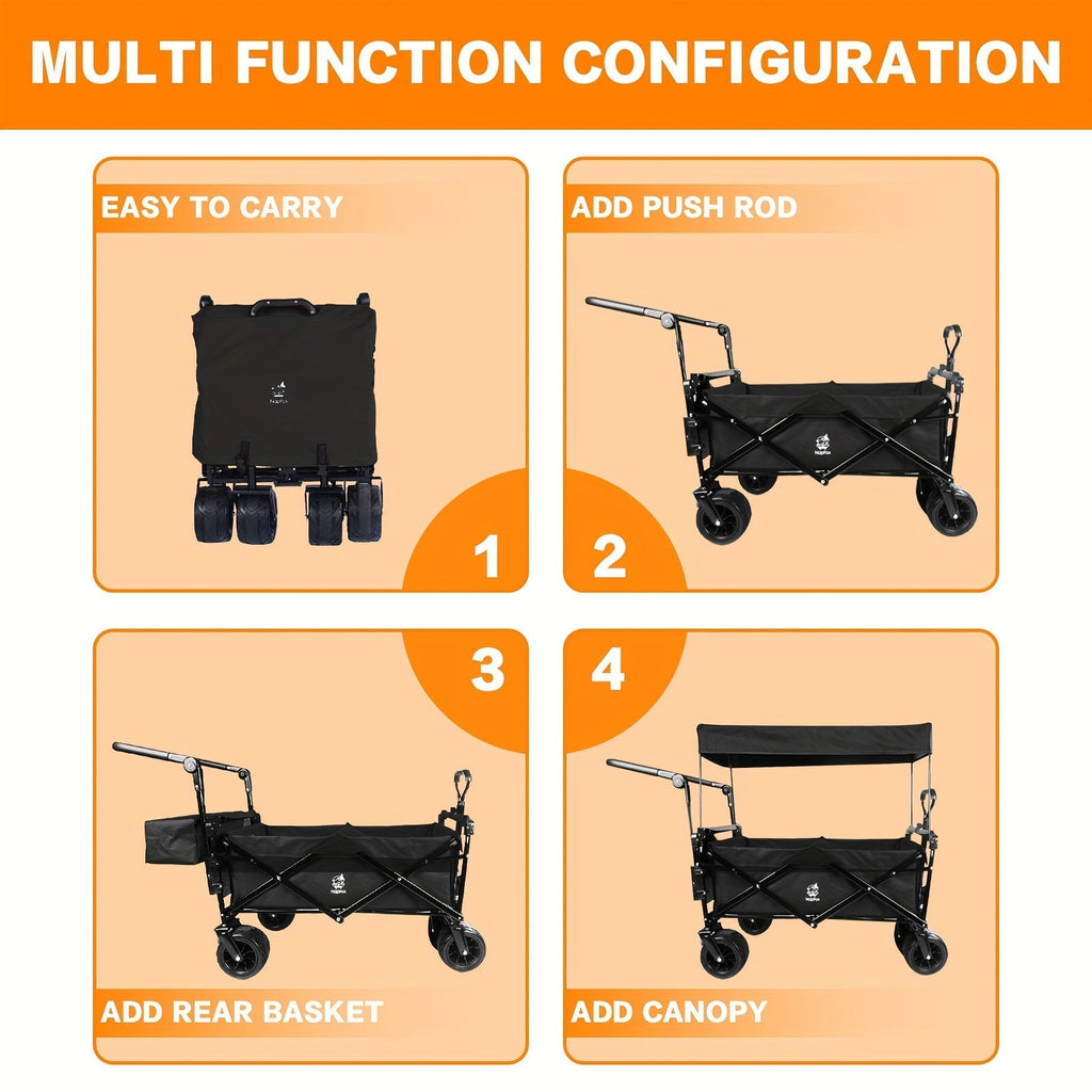 Folding Wagon Cart for Garden, Patio and Yard Use, with the Listed Configuration, for Everyday Use and Organized Storage — im