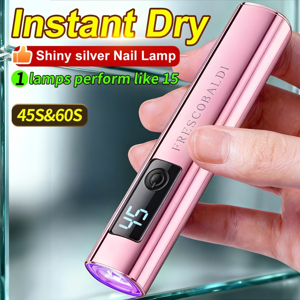 Metallic Handheld Linear UV/LED Nail Lamp with 45s/60s Timers, Type-C Input and 300mAh Label — image 5