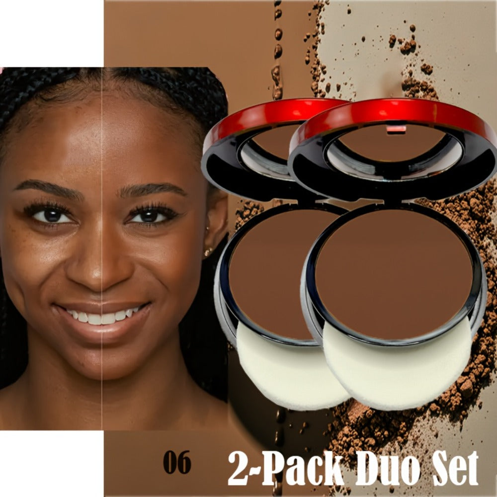 Pressed Powder Foundation Contour Matte Ful1l Coverage Oil Control Waterproof, 6 Shades Light to Dark — image 11