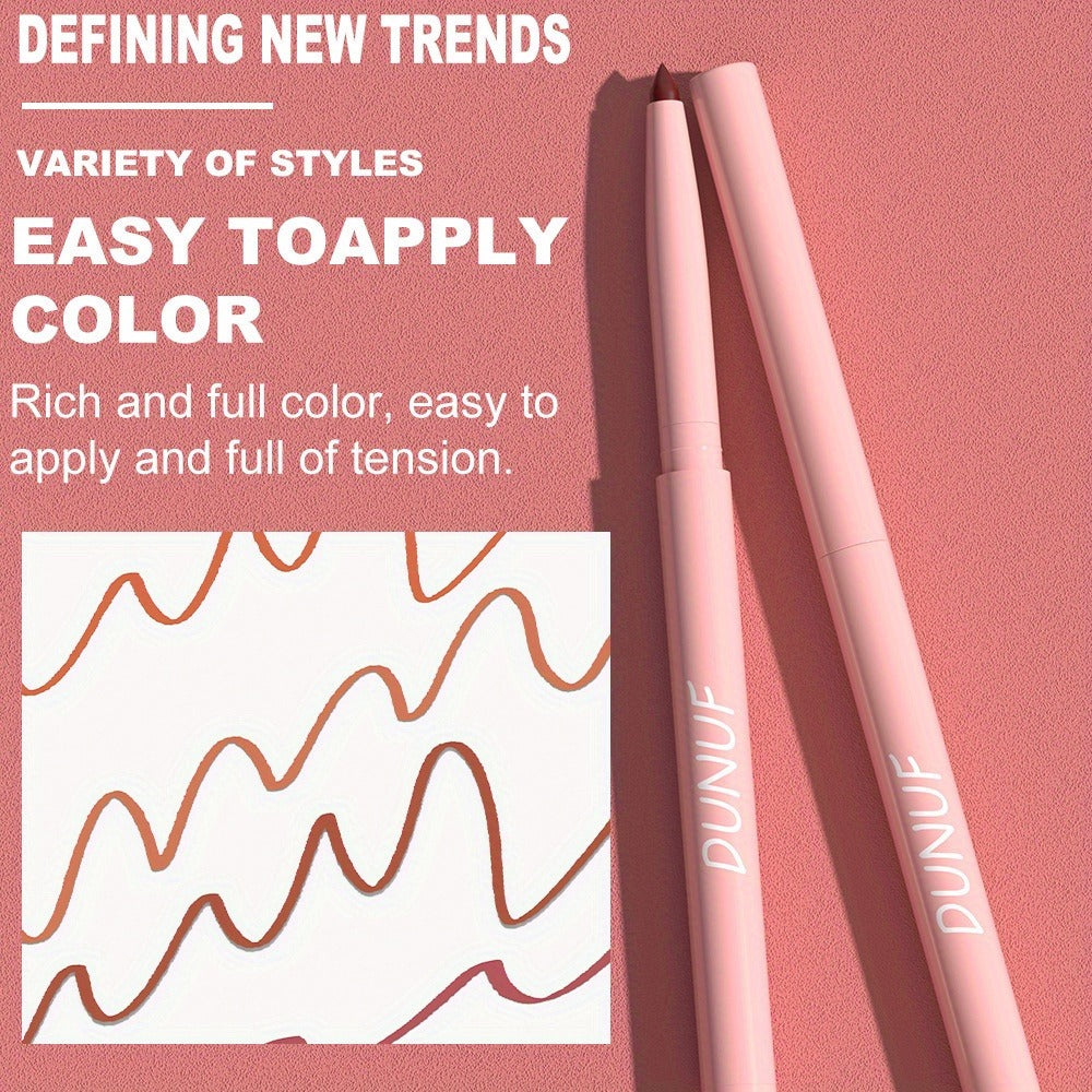Waterproof Lip Liner Set 12 Pcs 2-in-1 Matte Lipstick Pencil Long Lasting Rich Pigment Smooth Glide Lip Color Kit Nude to Bol