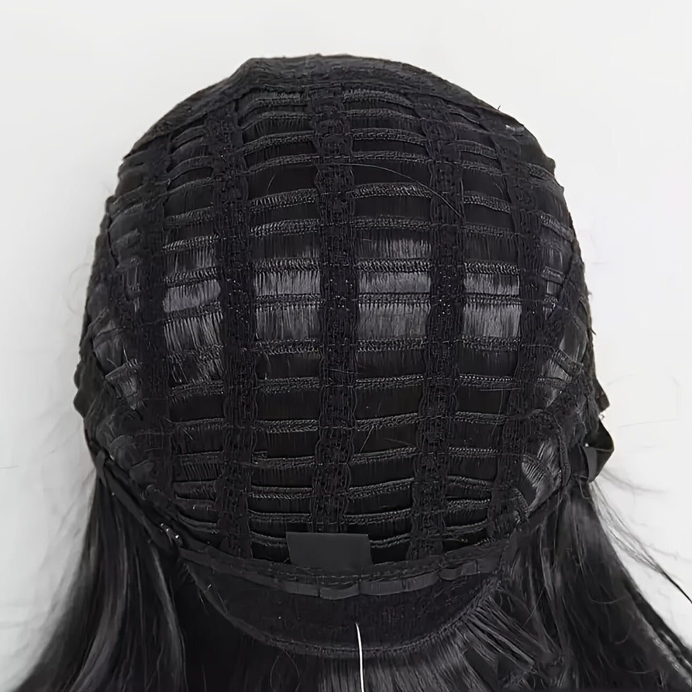 Layered Pixie Wig with Bangs Body Wave Rose Net Cap 4 Inch Synthetic Multi Color Black Burgundy Brown Red for Women Low Maint