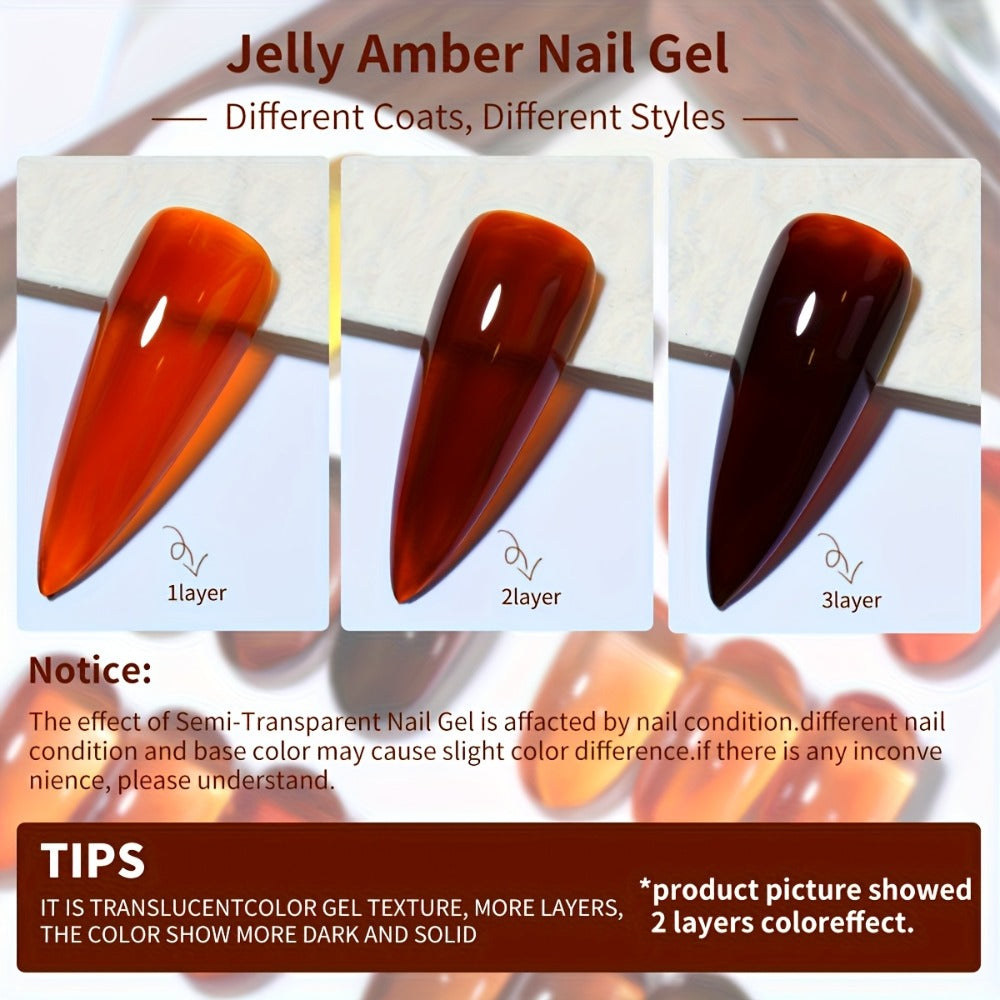 Gel Nail Polish Set with XEIJAYI Label, 6 Amber Aurora Magnetic Colors, 0.51oz Shades 101 to 138 — image 8