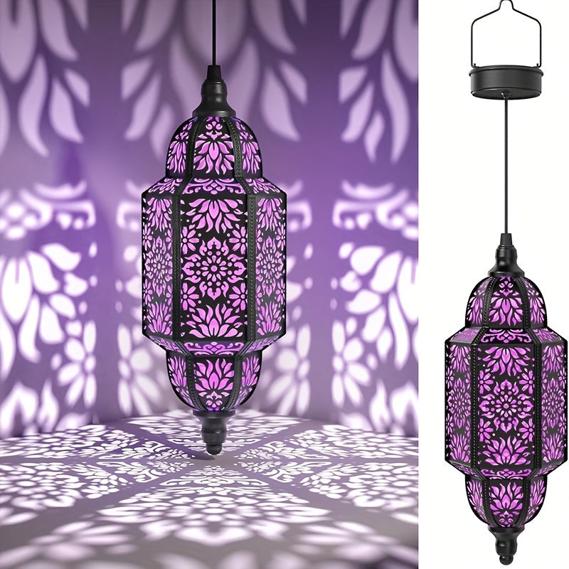 Solar Lanterns Outdoor 2 Pack Moroccan Cut-Out Design Garden Pathway Patio Lantern Lights Gold Purple White Copper — image 17