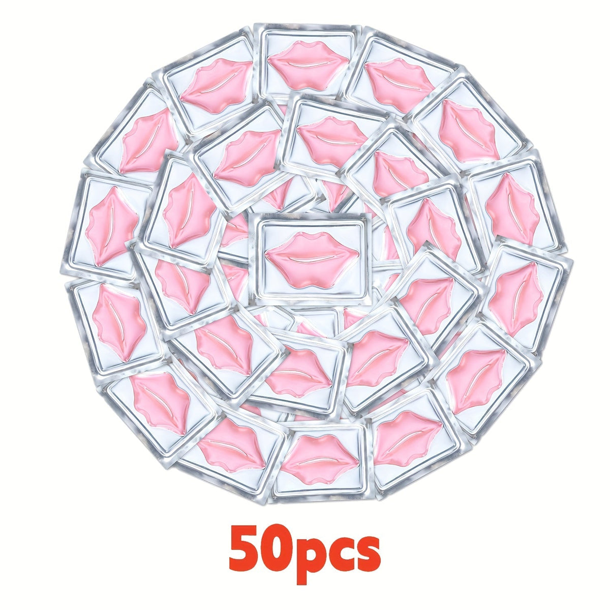 Fifty Individually Wrapped Pink Lip-Shaped Gel Patches with 11.6 x 8.8cm Sachet Dimensions — image 12