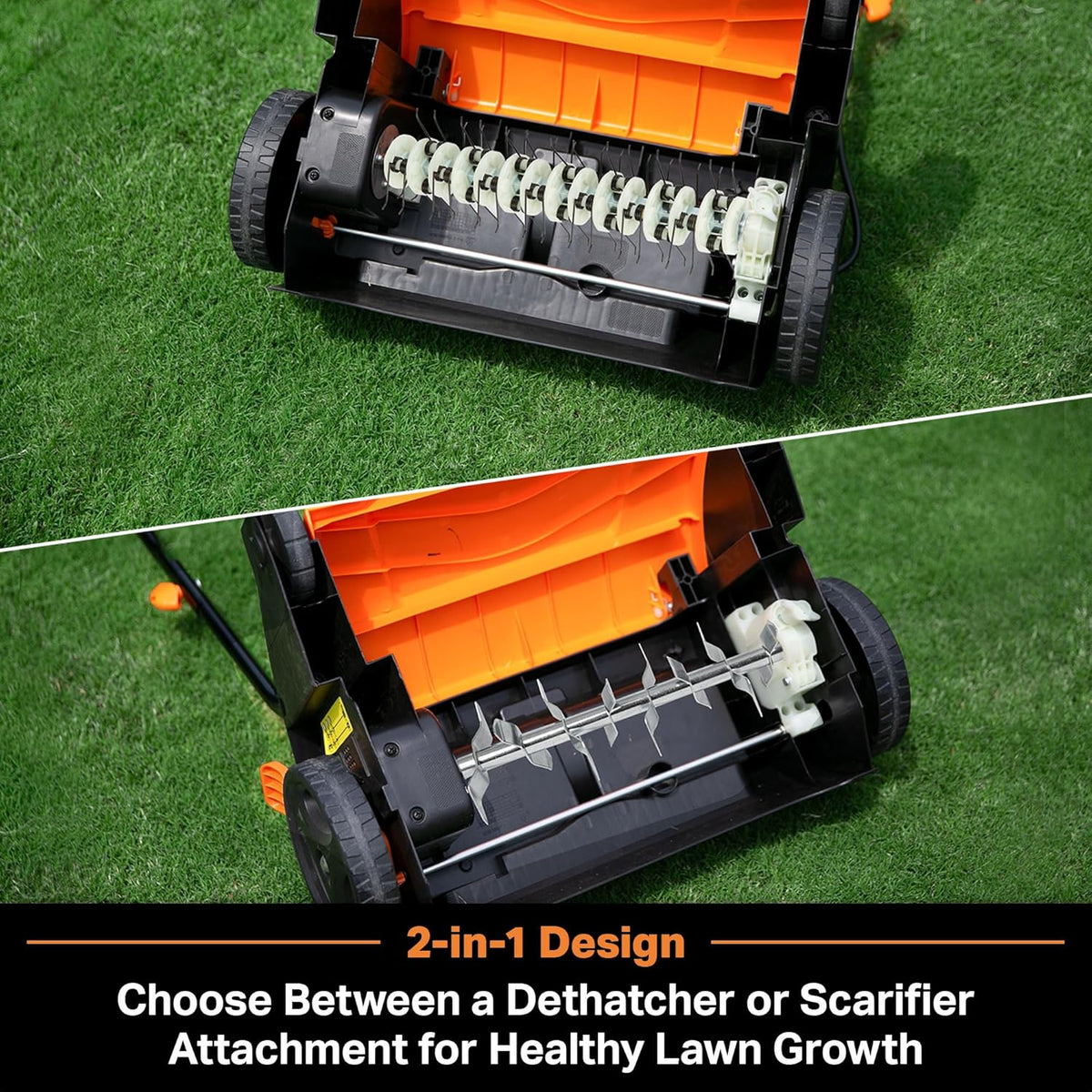 Electric Lawn Scarifier & Dethatcher 13" 12AMP 2-in-1 Aerator, 3400RPM Motor, 19 Cutting Positions — image 2