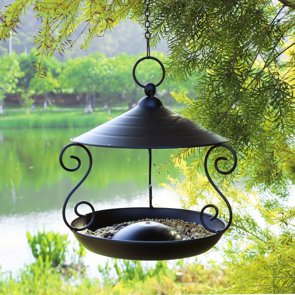 Bird Feeder, Hanging Metal Outdoor Garden Yard Decor Bird Lover Gift for Garden, Yard and Pest Management — image 5