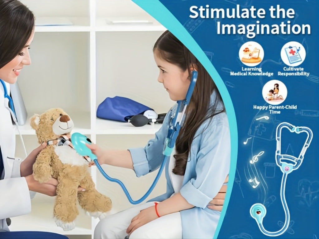 Kids Doctor Kit with Medical Cart Set, Movable Toy Trolley, Stethoscope, Thermometer & Accessories — image 14