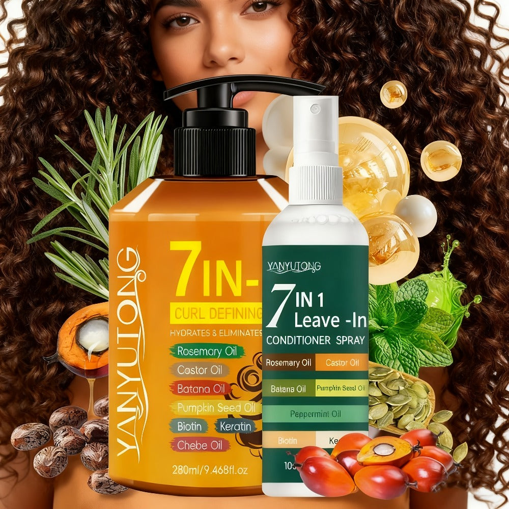 Two-Piece Curl Styling Set with 280ml Pump Cream, 100ml Leave-In Spray and Six Named Formula Markers — image 2