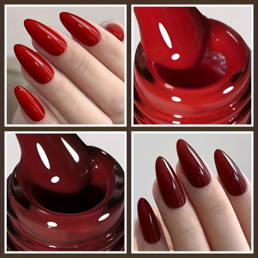 Gel Nail Polish Set with XEIJAYI Label, 6 Red Glitter Gel Colors in Gilded Bottle Set 36 for UV LED Cure — image 7
