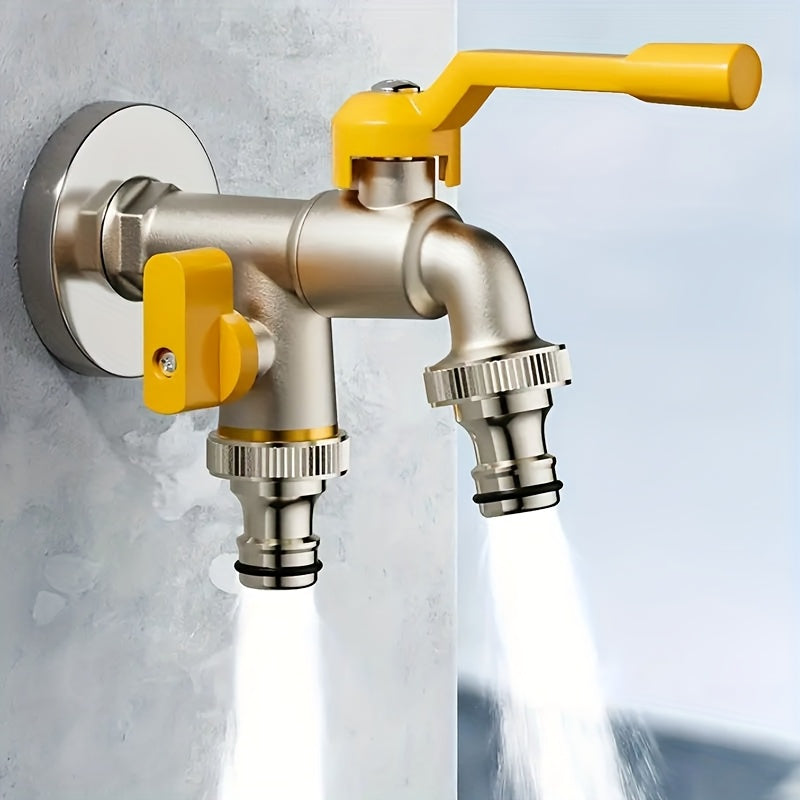 Garden Hose Faucet Dual Outlet Stainless | Outdoor Spigot Sprinkler — image 8
