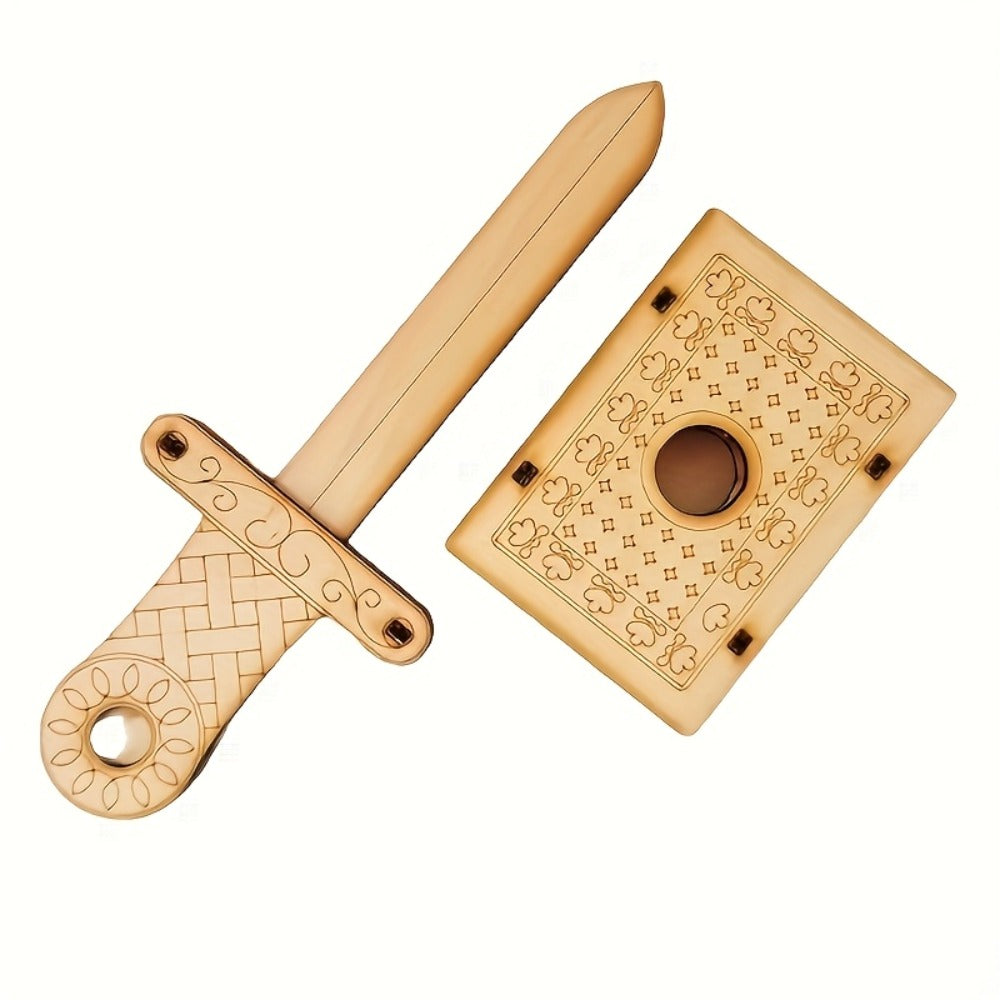 Wooden Magic Trick Set 4-Piece Kit, STEM Magic Puzzles with Sword Finger, Coin & Key Penetration — image 8