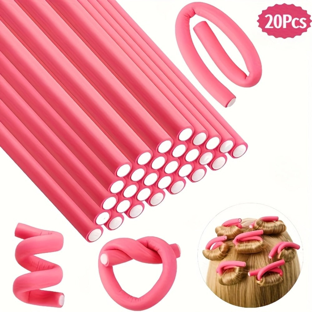 Flexible Foam Curl Formers 50pcs Heatless Curling Rods – Bendable Twist Hair Rollers for DIY Soft Waves & Spiral Curls, Short