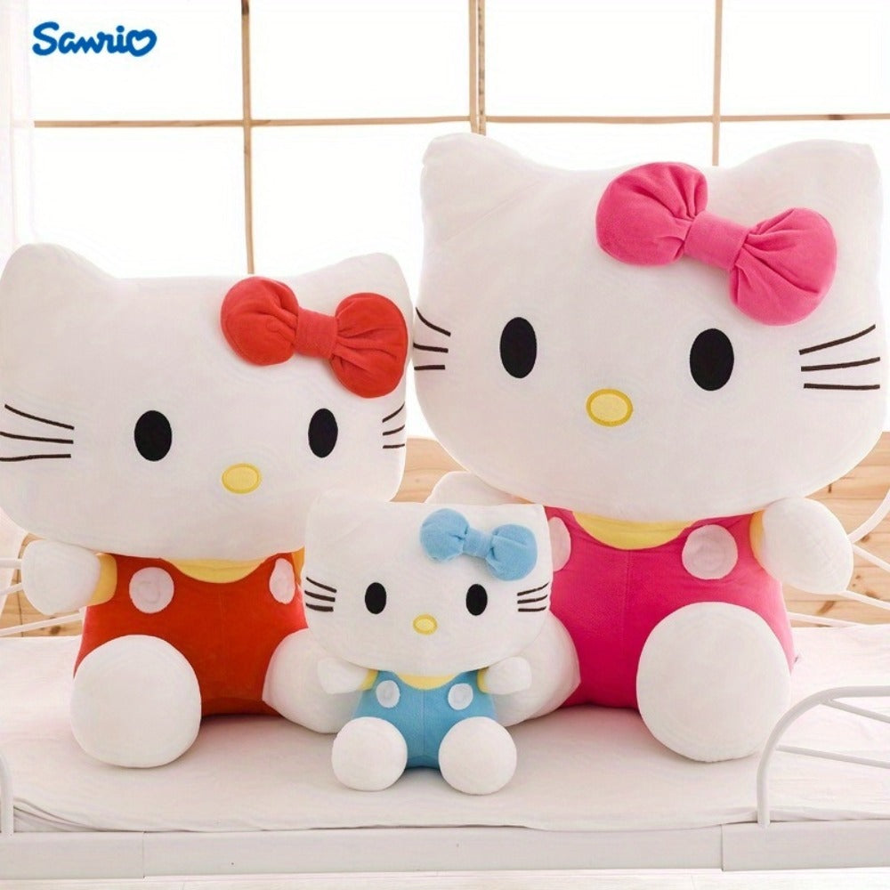 Plush Toy Kawaii Cat Doll with Pink or Blue Color Options, Bow Detail and Soft Fabric for Room Decor — image 5