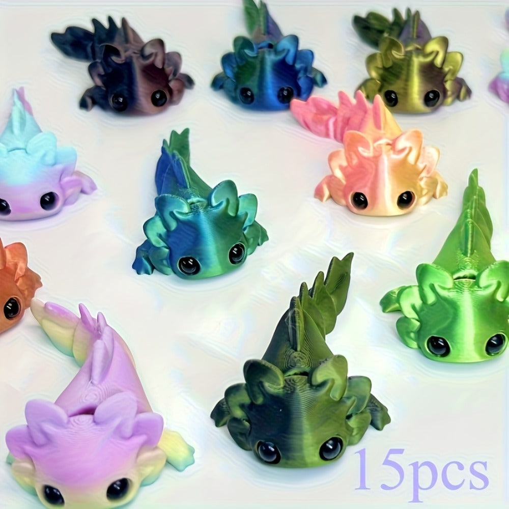 3D Printed Axolotl Figures Set 15pcs – Cute Mini Axolotl Toys for Desktop Decoration, DIY Miniature Landscape — image 7