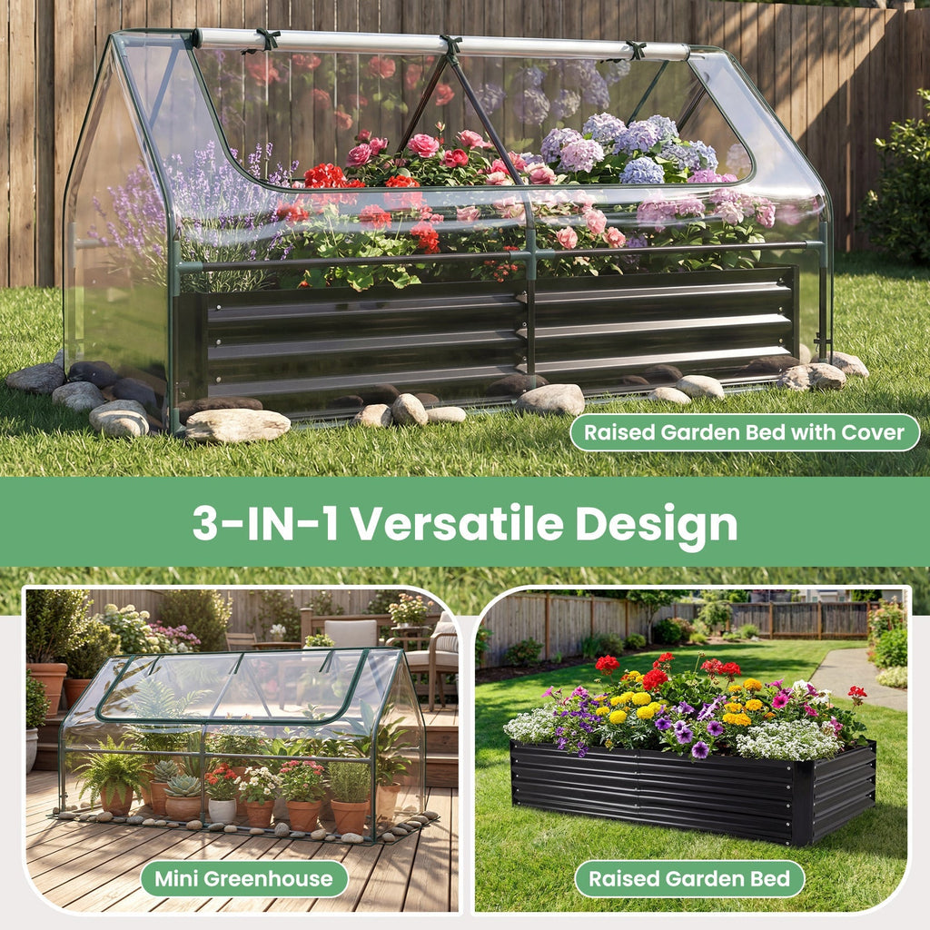 Raised Garden Bed with Greenhouse Cover 3-in-1 for Garden, Patio and Yard Use, with the Listed Configuration — image 4