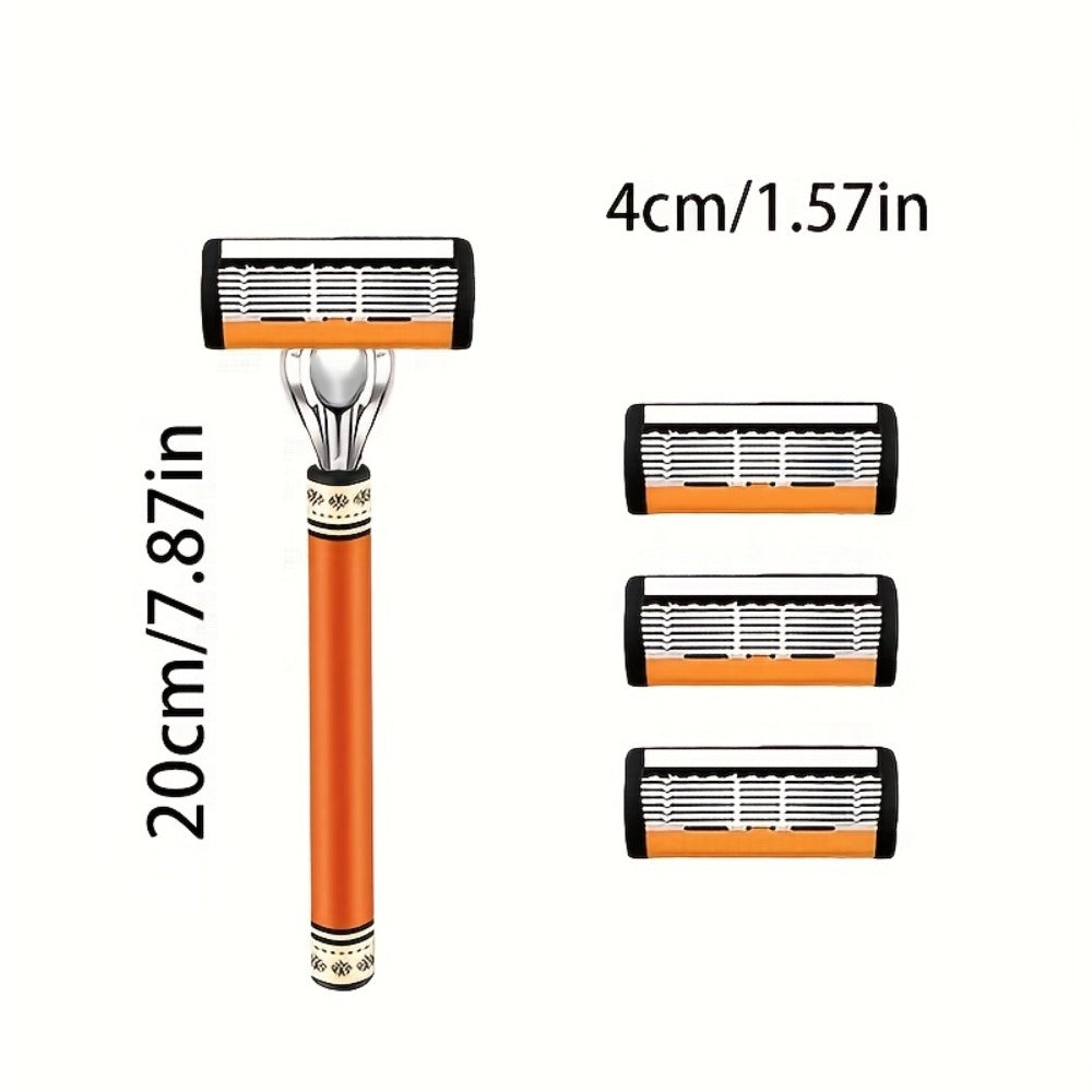 Double Edge Safety Razor Set for Men with 2 Handles & Stainless Steel Replacement Blades – Barber-Quality Close Shave Manual 