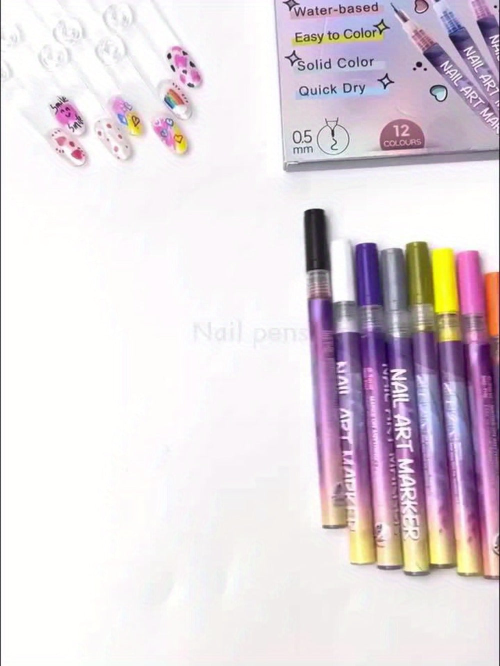 Nail Art Pens 24-Color Water-Based Marker Set with 0.5mm Fine Tips in a Boxed Multicolor Tray — image 8