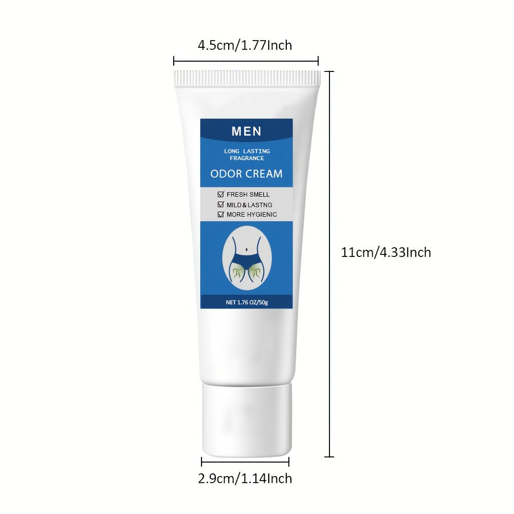 Men's Intimate Deodorant Odor Control Cream 1.76oz 50g – Long-Lasting Gentle Formula Safe for Private Parts Delicate Areas Gr