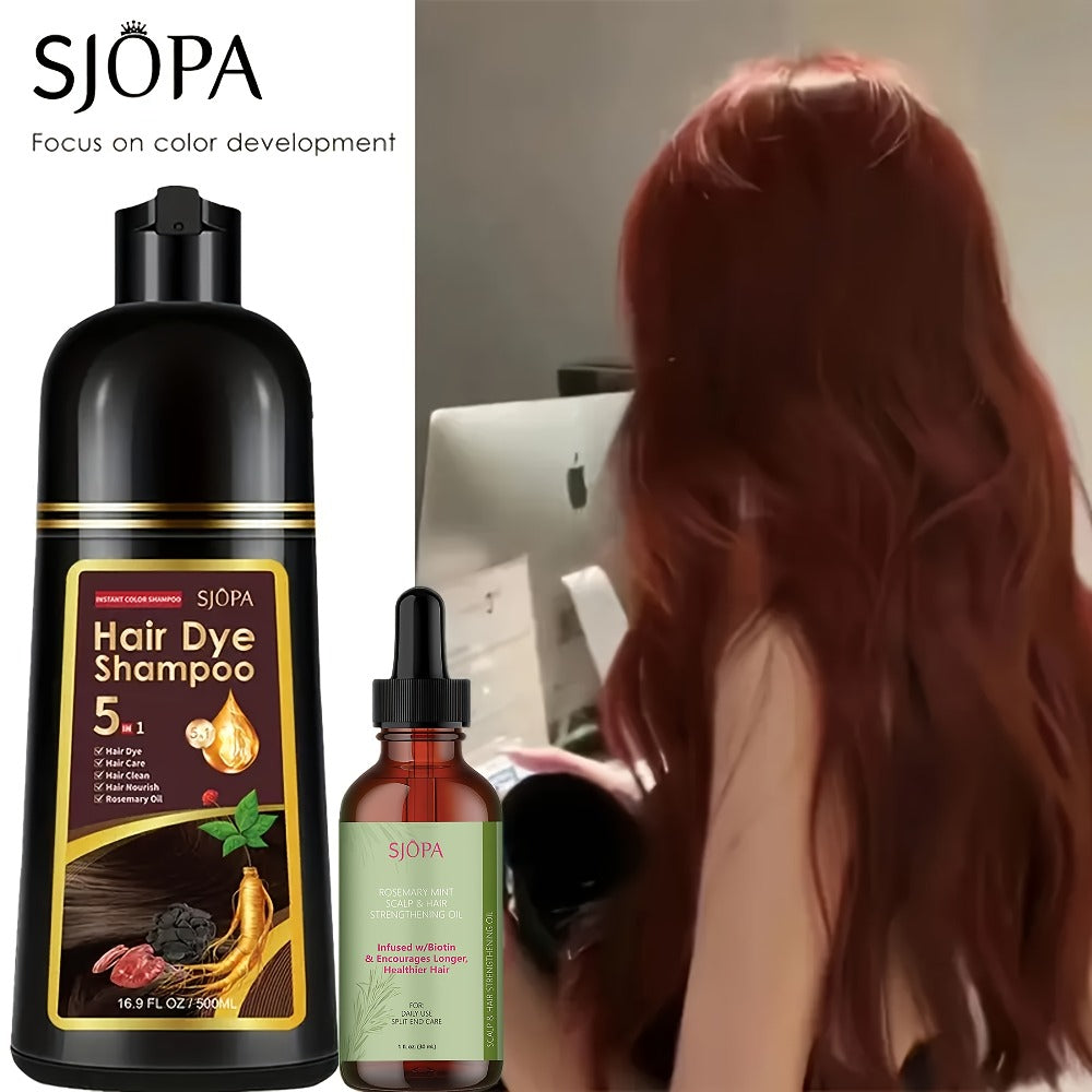 Hair Color Shampoo, SJOPA 5-in-1 16.9oz Bottle-and-Dropper Presentation with 12 Color Options — image 19