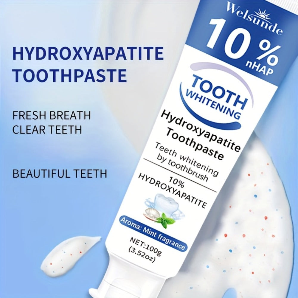 Two-Pack 100g Mint Toothpaste Tubes with 10% Hydroxyapatite Highlighted on the Package Labels — image 12