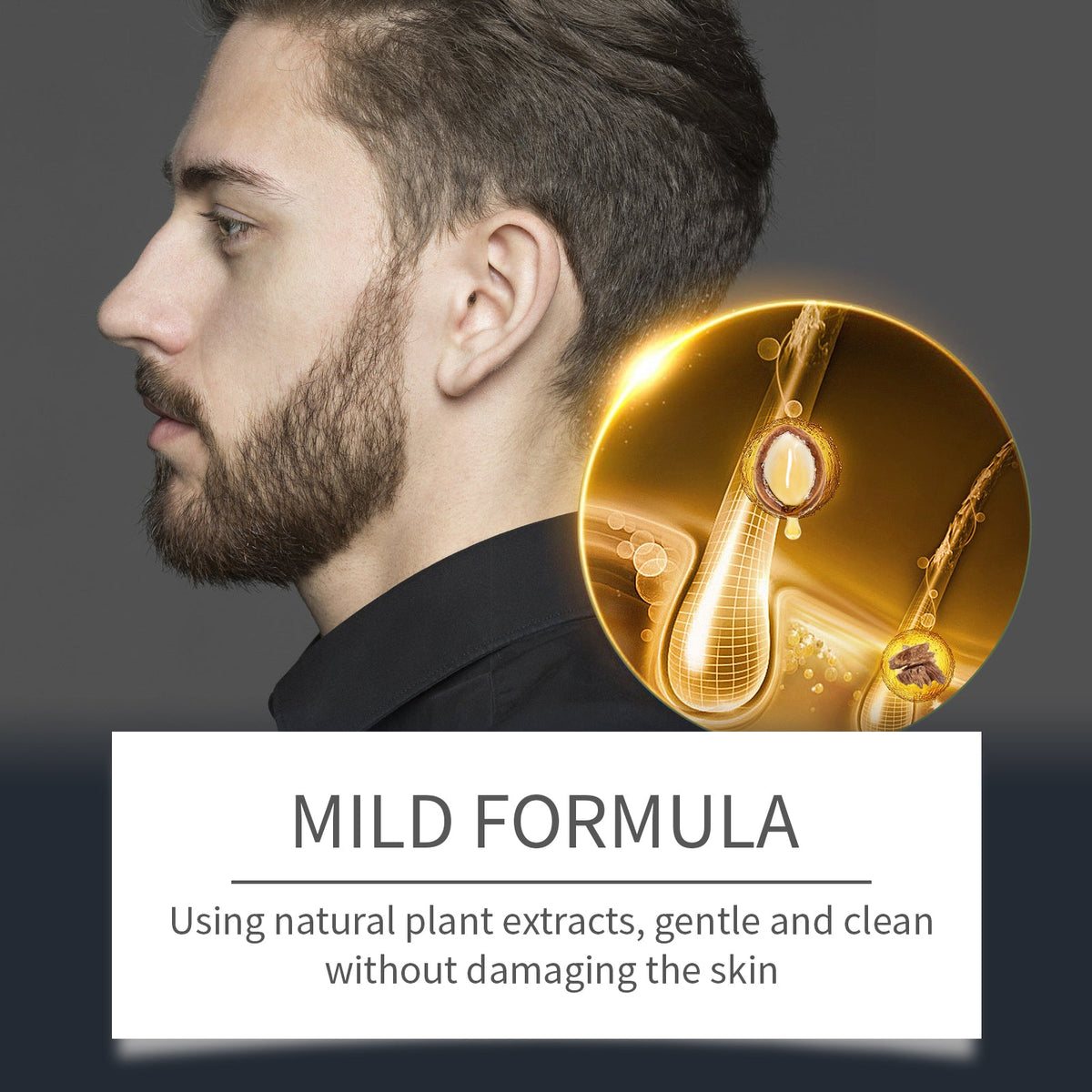 Facial Hair Cleansing Mousse Moisturizes And Moisturizes Men's Facial Hair Care Beard
