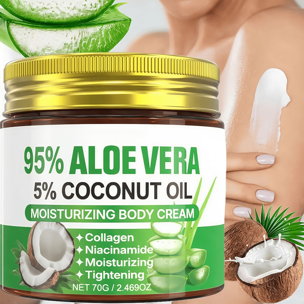Aloe Vera Collagen Face Cream, Two Jar Set with Hyaluronic Acid and Coconut Oil for Daily Moisture — image 9