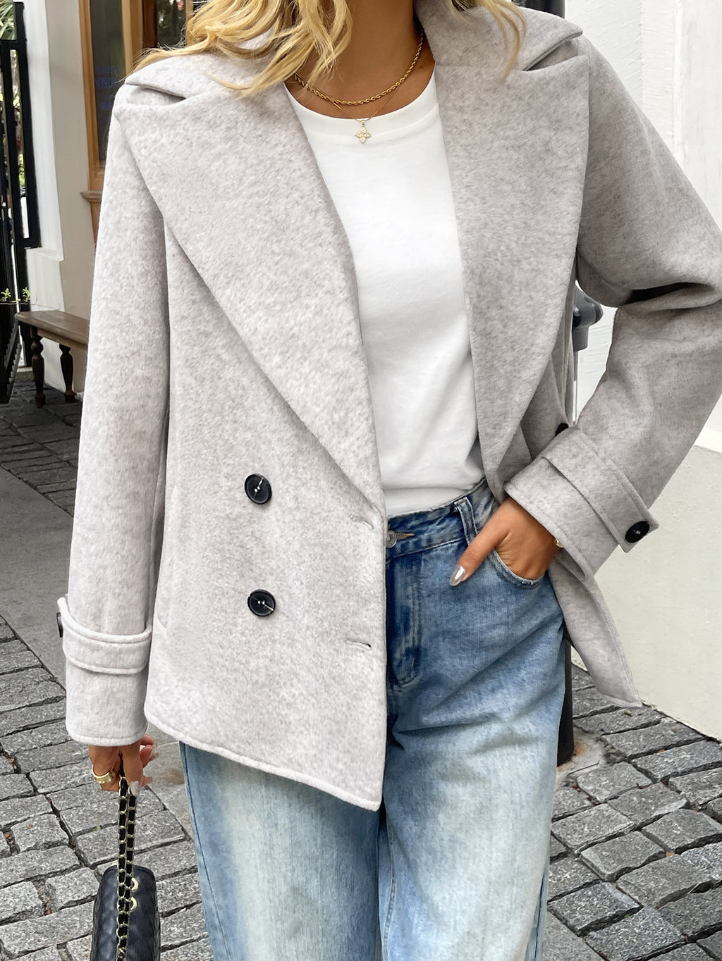 Fashion Long Sleeve Button Jacket Coat For Women