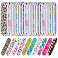 Nail Files Bulk 150 Pack Double Sided Emery Board Colorful Floral Oval Shape Disposable Nail File Set for Nail Shaping Smooth