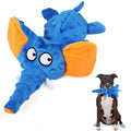 Unstuffed Elephant Squeaky Dog Toy with Crinkle Fabric in Blue or Blue-and-Purple Checkout Options — image 2