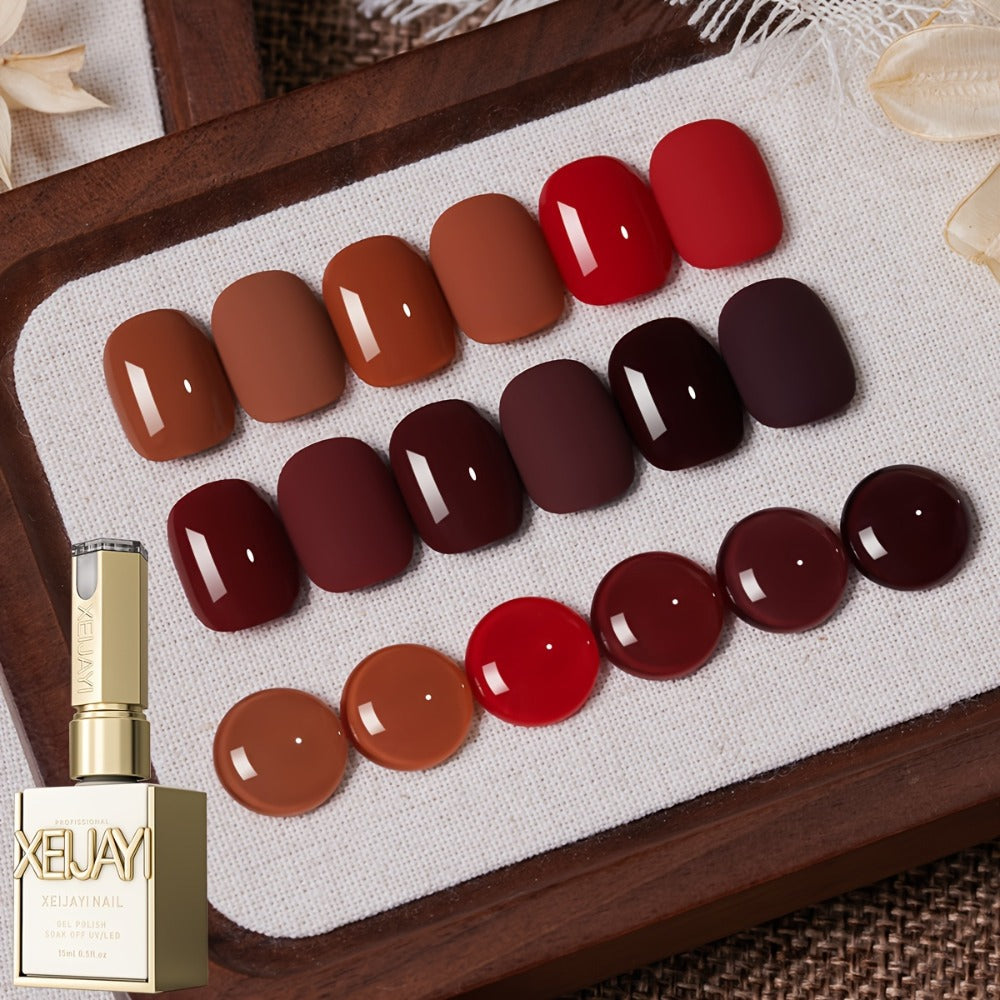 Gel Nail Polish Set with XEIJAYI Label, 6 Nude Pink Jelly Colors in Shades 76, 78 and 81 to 84 — image 1
