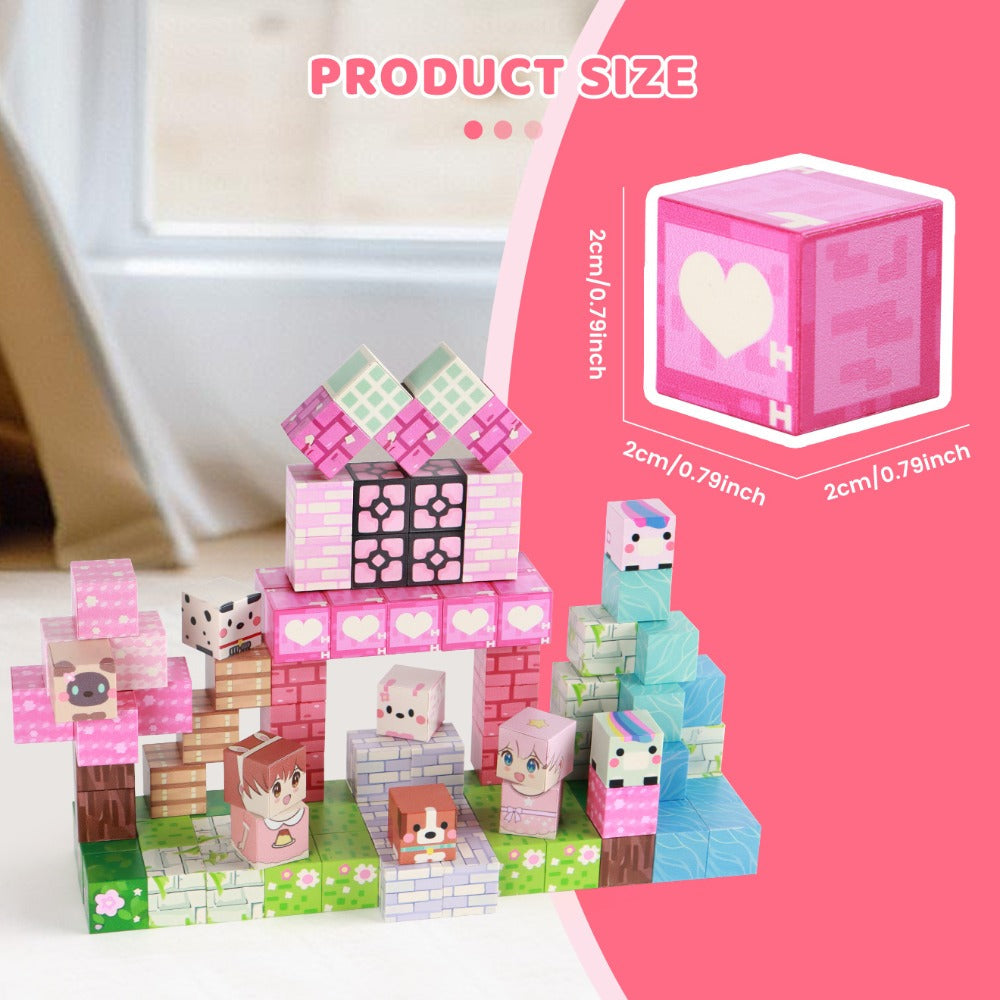 Pink Forest Park Magnetic Building Blocks 100 Piece STEM Set with the Listed Color, Size or Set Options for Everyday Use — im
